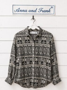 Anna and Frank Silk Print Blouse Size M (Estimated)